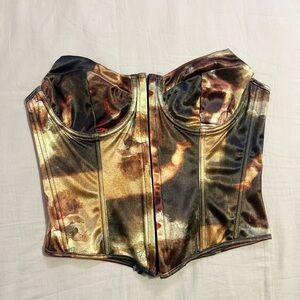Gold and Brown Renaissance inspired corset top